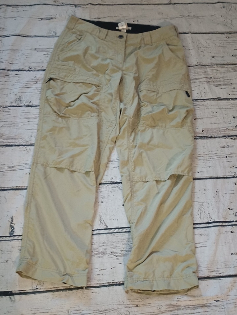 Ex Officio Women's Tan Khaki Utility Zipper Pocket Gorpcore Pants 10